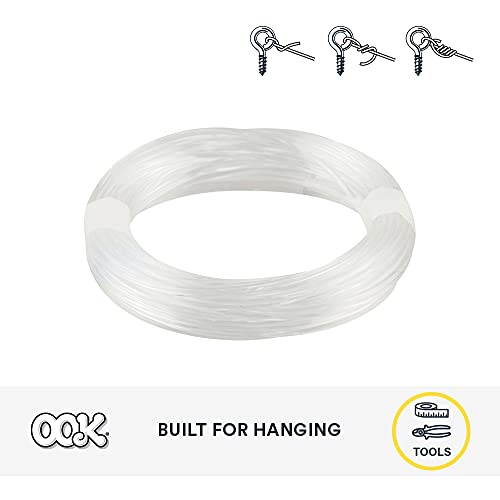 OOK 15 ft. Invisible Hanging Wire, 50 lbs. Capacity, Self Tying Wires, Ideal for Picture Hanging and Planters