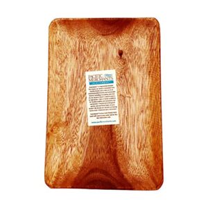 pacific merchants acaciaware 10.5-by 7.25-by .75-inch acacia wood rectangle serving tray, 1 ea