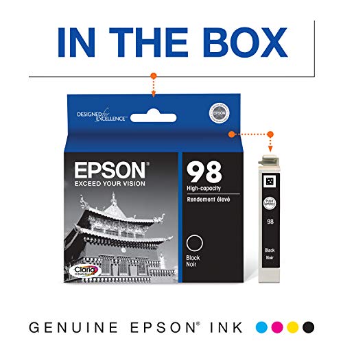 EPSON T098 Claria Hi-Definition - -Ink Standard Capacity Black - -Cartridge (T098120) for select Epson Artisan Printers