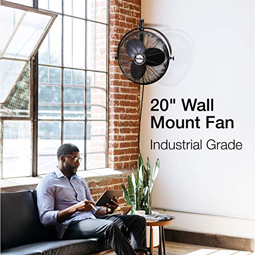 Air King 9020 1/6 HP Industrial Grade Wall Mount Fan, 20-Inch,Black