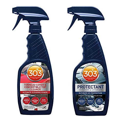 303 Convertible Vinyl Top Cleaning and Care Kit - Cleans And Protects Vinyl Tops - Includes 303 Tonneau Cover And Convertible Top Cleaner 16 fl. oz. + 303 Automotive Protectant 16 fl. oz., (30510)