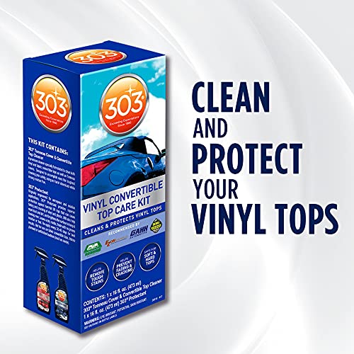 303 Convertible Vinyl Top Cleaning and Care Kit - Cleans And Protects Vinyl Tops - Includes 303 Tonneau Cover And Convertible Top Cleaner 16 fl. oz. + 303 Automotive Protectant 16 fl. oz., (30510)