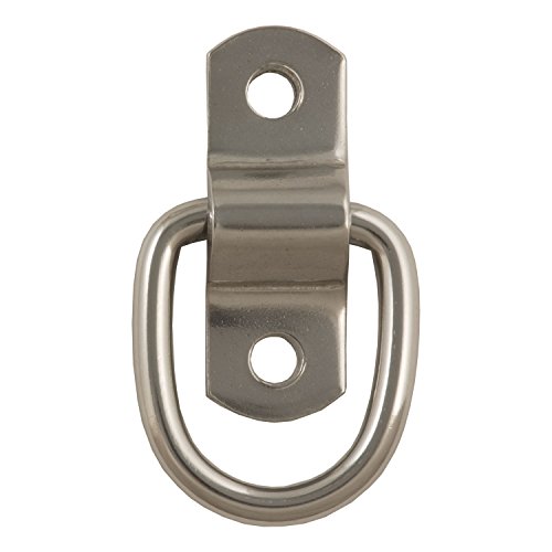 CURT 83732 1 x 1-1/4-Inch Surface-Mounted Stainless Steel Trailer D-Ring Tie Down Anchor, 1,200 lbs Capacity