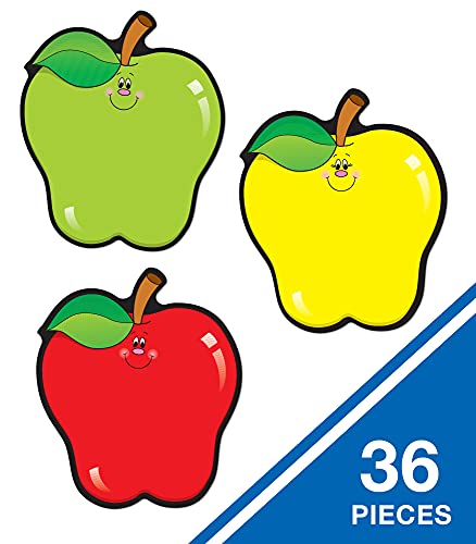 Carson Dellosa Fall Apples Cutouts, 36 Apple Cutouts for Bulletin Board and Classroom Décor, Seasonal Classroom Cut-outs, Fall Cutouts for Classroom Bulletin Board Decorations and Fall Décor