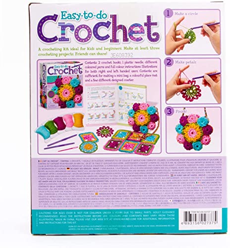 4M 3625 Easy-To-Do Crochet Kit - DIY Arts & Crafts Yarn Gift for Kids & Teens, Boys & Girls