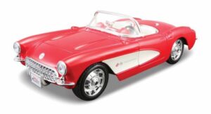 maisto assembly line 1957 chevrolet corvette 1/24 scale diecast model car kit red