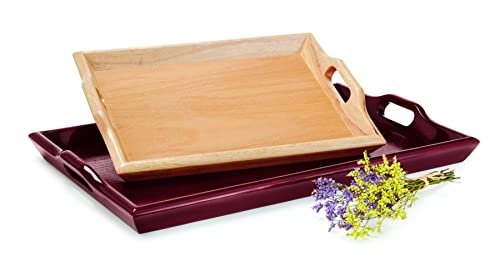 GET Enterprises 25" x 16" Hardwood Room Service Tray-Mahogany (RST-2516-M), 25 Inches x 16 Inches