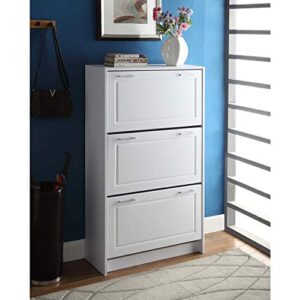 4D Concepts 76453 White Deluxe Triple Shoe Cabinet