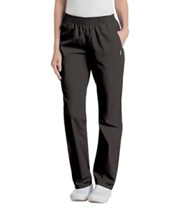 landau essentials relaxed fit 2-pocket elastic scrub pants for women 8327
