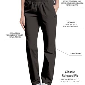 Landau Essentials Relaxed Fit 2-Pocket Elastic Scrub Pants for Women 8327