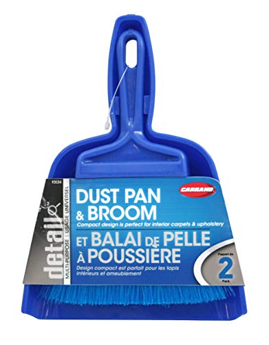 Carrand 93034 Plastic Dust Pan and Broom (Colors May Vary)