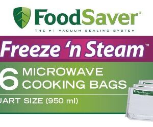 FoodSaver 1-Quart Freeze 'n Steam Microwavable Single-Cooking Bags, 16 Count, Clear