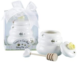 sweet as can bee ceramic honey pot with wooden dipper