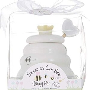 Sweet As Can Bee Ceramic Honey Pot with Wooden Dipper