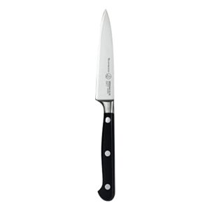 messermeister meridian elite 4” spear point paring knife – fine german steel alloy blade – rust resistant & easy to maintain