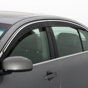 Auto Ventshade [AVS] Low Profile Ventvisor / Rain Guards | Smoke Color w/ Chrome Trim, 4 pc | 794005 | Fits 2006 - 2010 Volkswagen Jetta Sedan