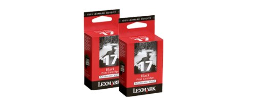 Lexmark 17 Black Ink Cartridges, Pack of 2 (10N0593)