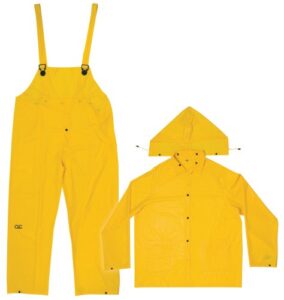 clc custom leathercraft rain wear r110m .20 mm yellow 3-piece rain suit, medium