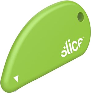 slice ceramic blade, safety cutter finger friendly, cuts blister packaging, paper & ideal for outline trims of shapes or coupons, 1 pack, green