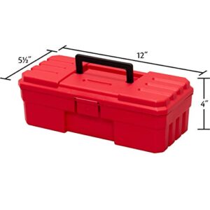 Akro-Mils 12-Inch ProBox Plastic Toolbox for Tools, Hobby or Craft Storage Toolbox, Model 09912, (12-Inch x 5-1/2-Inch x 4-Inch), Red