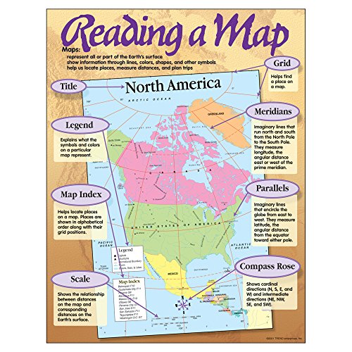 TREND ENTERPRISES, INC. Reading a Map Learning Chart, 17" x 22"