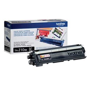 brother genuine standard yield toner cartridge, tn210bk, replacement black toner, page yield up to 2,200 pages, tn210