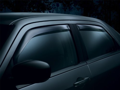 WeatherTech Custom Fit Front & Rear Side Window Deflectors for Chevrolet Silverado Crew Cab 1500, Dark Smoke