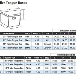 Lund 76220 34-Inch 16-Gauge Steel Trailer Tongue Box, Black