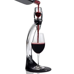vinturi deluxe essential red wine pourer and decanter tower stand set easily and conveniently aerates by the bottle or glass and enhances flavors with smoother finish, black