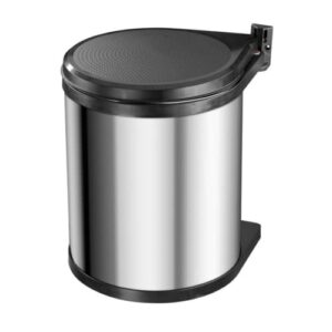 hailo compact-box m built-in pull-out waste bin | 1 x 15 liters / 4.0 gallons | lid lift system | for hinged door base cabinets from 15.7 in | stainless steel | made in germany