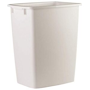 RHP2806TPWHI Open-Top Wastebasket, Rectangular, Plastic, 9 gal, White