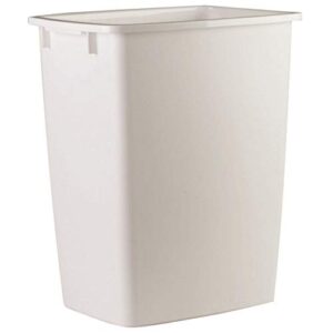 rhp2806tpwhi open-top wastebasket, rectangular, plastic, 9 gal, white