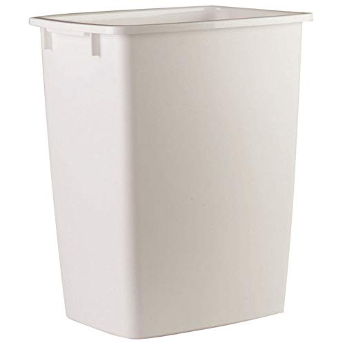 RHP2806TPWHI Open-Top Wastebasket, Rectangular, Plastic, 9 gal, White