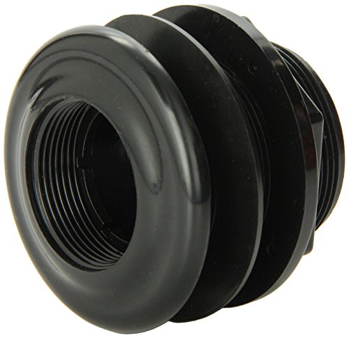 Lifegard Aquatics Standard Threaded Bulkhead Kit for Fish Aquariums – High-Impact Resistant PVC – Includes Bulkhead Fitting, Gasket, Lock Nut – Jet Black – 1-1/2 Inch