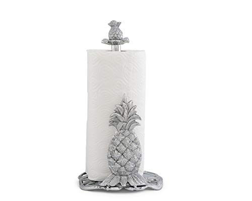 Arthur Court Pineapple Countertop Decorative Paper Towel Holder Aluminum Metal 14.5 inch Standing Tall