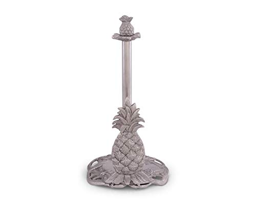 Arthur Court Pineapple Countertop Decorative Paper Towel Holder Aluminum Metal 14.5 inch Standing Tall