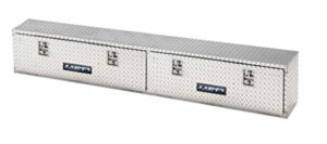 lund 8190t 90-inch aluminum top mount truck tool box, diamond plated, silver