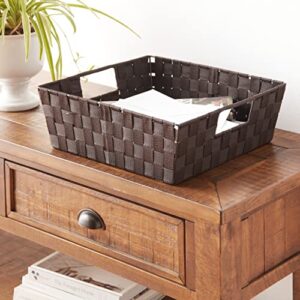 Whitmor Espresso Woven Strap Shelf Storage Tote Basket