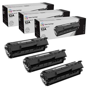 ld products compatible replacement for hp 12a black toner cartridge 3-pack for use in laserjet: 1010, 1012, 1018, 1020, 1022, 1022n, 1022nw, 3015, 3020, 3030, 3050, 3052, 3055, m1319, m1319f
