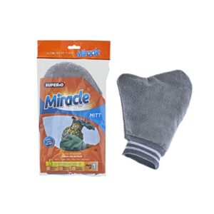 Superio Microfiber Dusting Gloves for Plants, Silver Polishing Gloves Reusable Scratch Free Miracle Mitt, Washable Cleaning Car Wash Mitt