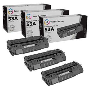 ld compatible toner cartridge replacement for hp 53a q7553a (black, 3-pack)