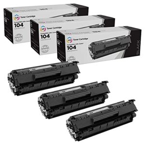 ld compatible toner cartridge replacement for canon 104 (black, 3-pack)