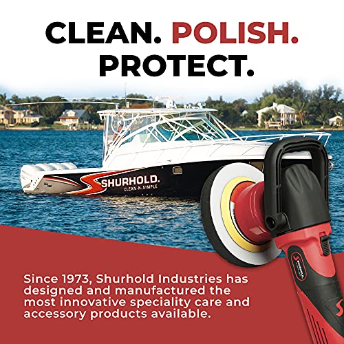 Shurhold 3101 Dual Action Random Orbital Car Boat Buffer Polisher Starter Kit with 16oz Pro Polish Wax & Sealant, 6.5” Foam Pad, Microfiber Towel, and Carrying Bag , Red