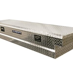 Lund 9300T 63-Inch Aluminum Mid-Size Cross Bed Truck Tool Box with Full Lid, Diamond Plated, Silver