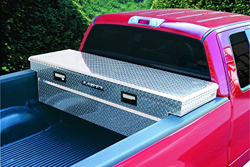 Lund 9300T 63-Inch Aluminum Mid-Size Cross Bed Truck Tool Box with Full Lid, Diamond Plated, Silver