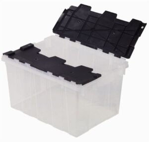 gsc 211512 flip top tote clear base with black lid
