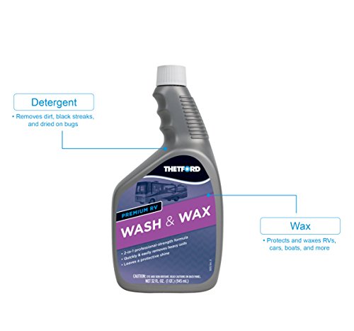 Premium RV Wash and Wax, Detergent and Wax for RVs / Boats / Trucks / Cars 32 oz - Thetford 32516