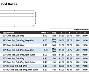 Lund 9250T 60-Inch Aluminum Gull Wig Cross Bed Truck Tool Box, Diamond Plated, Silver