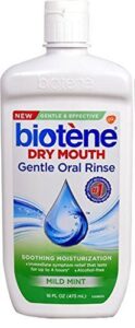 biotene moisturizing oral rinse, mild mint 16 ounce (packaging may vary)