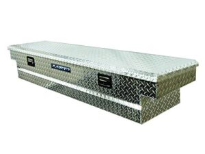 lund 511101 70-inch slimline aluminum full lid cross bed truck tool box, diamond plated, silver